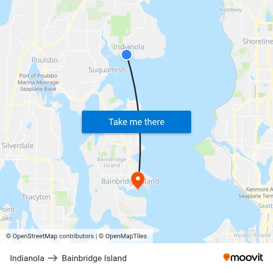 Indianola to Bainbridge Island map