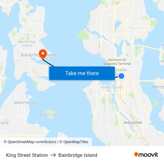 King Street Station to Bainbridge Island map