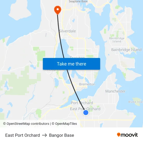 East Port Orchard to Bangor Base map