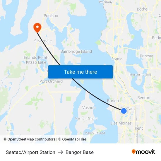 Seatac/Airport Station to Bangor Base map