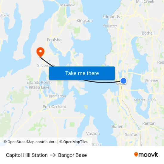 Capitol Hill Station to Bangor Base map