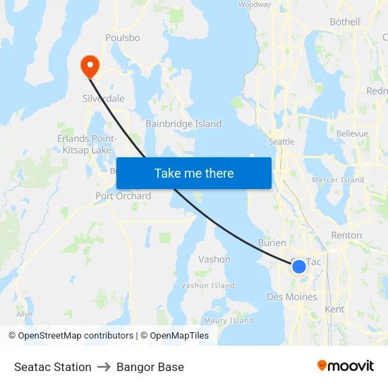 Seatac Station to Bangor Base map