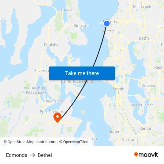 Edmonds to Bethel map