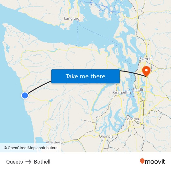 Queets to Bothell map