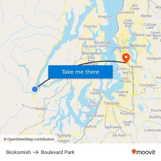 Skokomish to Boulevard Park map