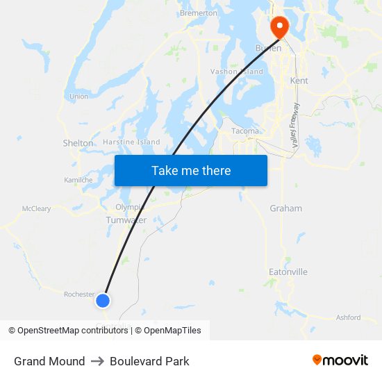 Grand Mound to Boulevard Park map