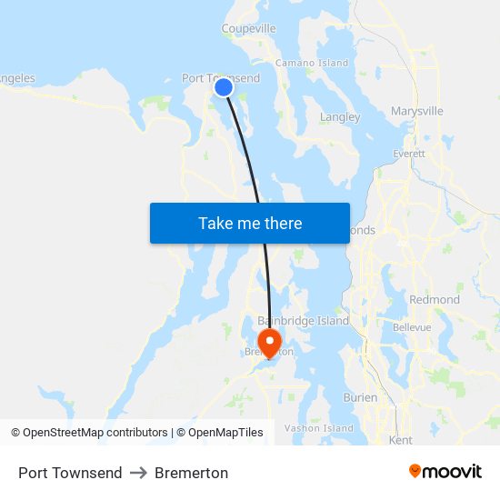 Port Townsend to Bremerton map