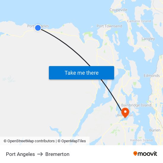 Port Angeles to Bremerton map