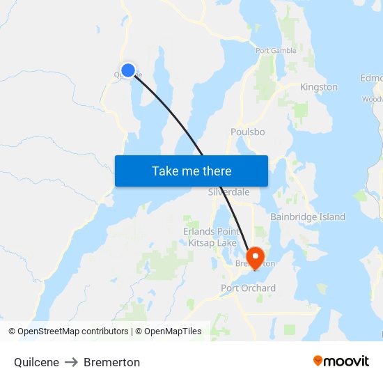 Quilcene to Bremerton map