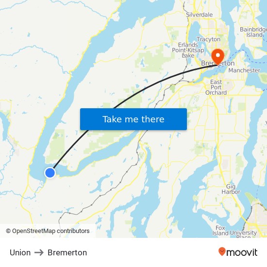 Union to Bremerton map