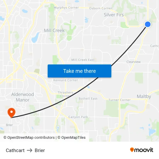 Cathcart to Brier map