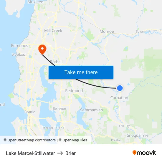 Lake Marcel-Stillwater to Brier map
