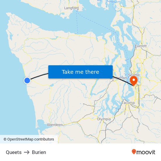 Queets to Burien map