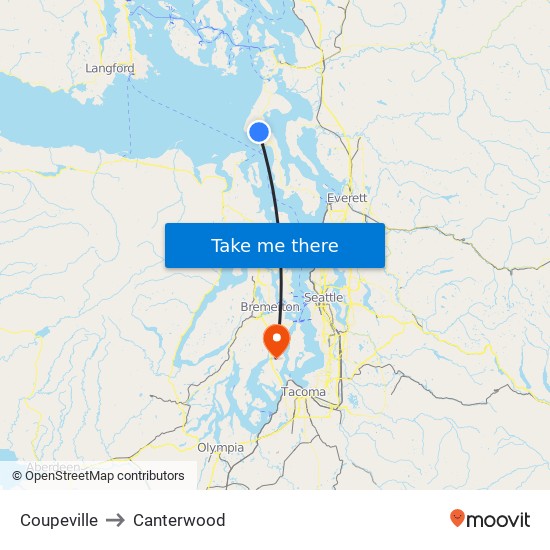 Coupeville to Canterwood map