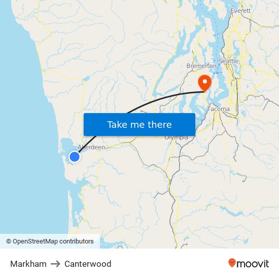 Markham to Canterwood map