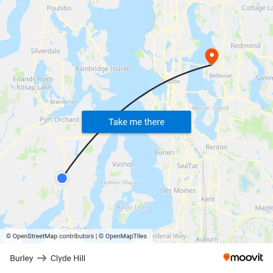 Burley to Clyde Hill map