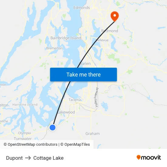 Dupont to Cottage Lake map