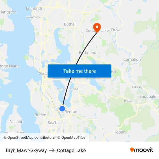 Bryn Mawr-Skyway to Cottage Lake map