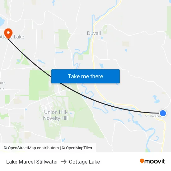Lake Marcel-Stillwater to Cottage Lake map