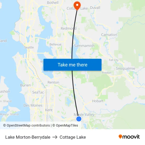 Lake Morton-Berrydale to Cottage Lake map