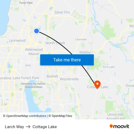 Larch Way to Cottage Lake map