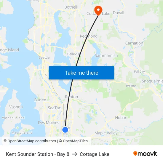 Kent Sounder Station - Bay 8 to Cottage Lake map