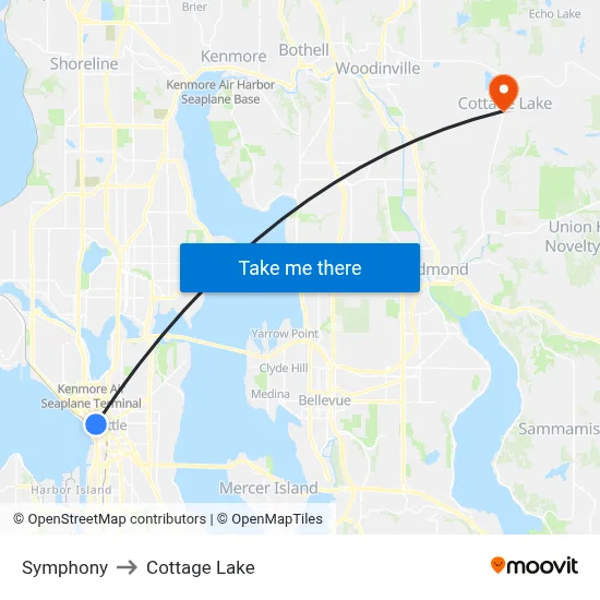 Symphony to Cottage Lake map
