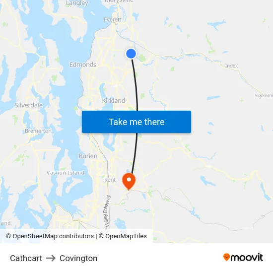 Cathcart to Covington map