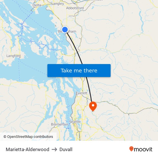 Marietta-Alderwood to Duvall map