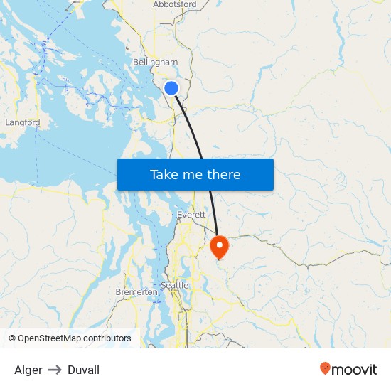 Alger to Duvall map