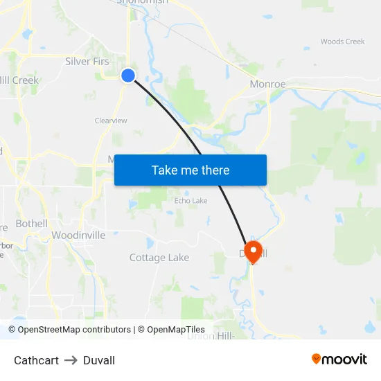 Cathcart to Duvall map