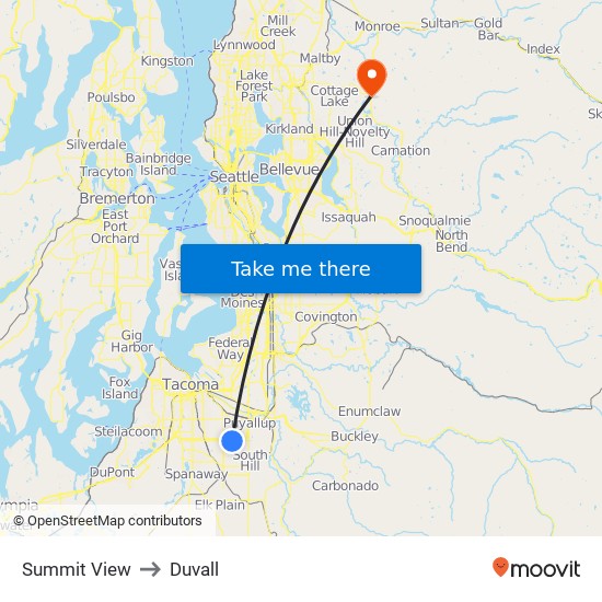 Summit View to Duvall map