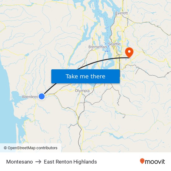 Montesano to East Renton Highlands map