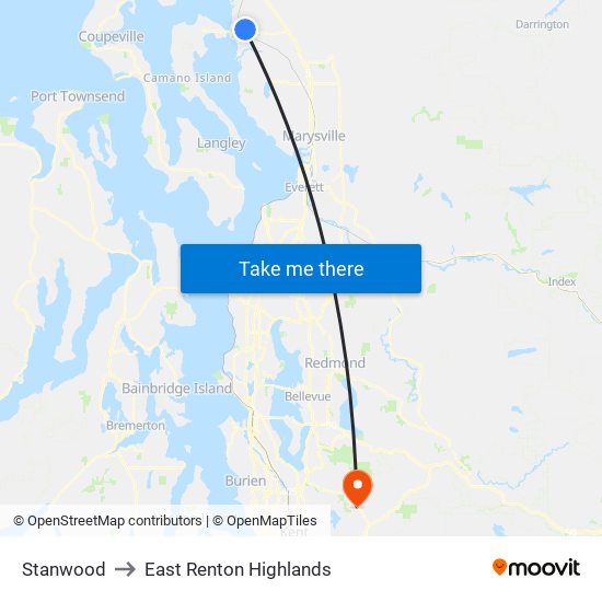 Stanwood to East Renton Highlands map