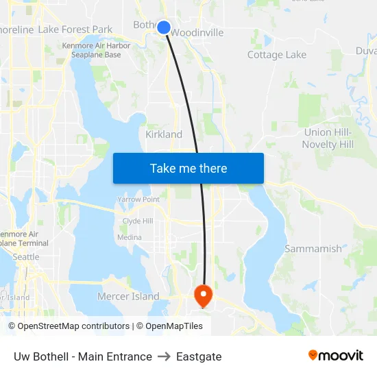 Uw Bothell - Main Entrance to Eastgate map