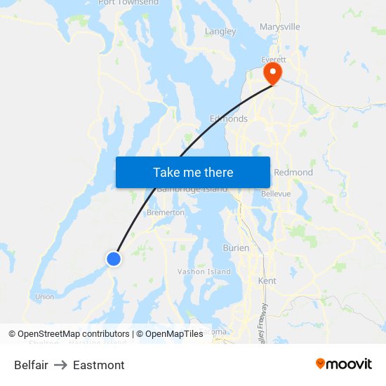 Belfair to Eastmont map