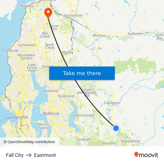 Fall City to Eastmont map