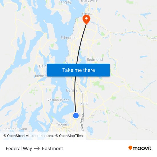 Federal Way to Eastmont map