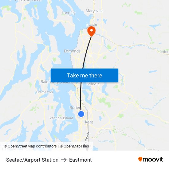 Seatac/Airport Station to Eastmont map