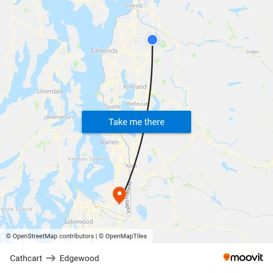 Cathcart to Edgewood map