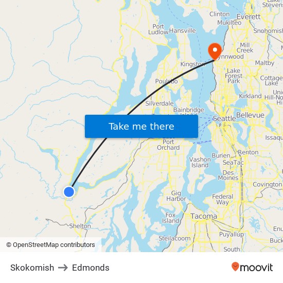 Skokomish to Edmonds map