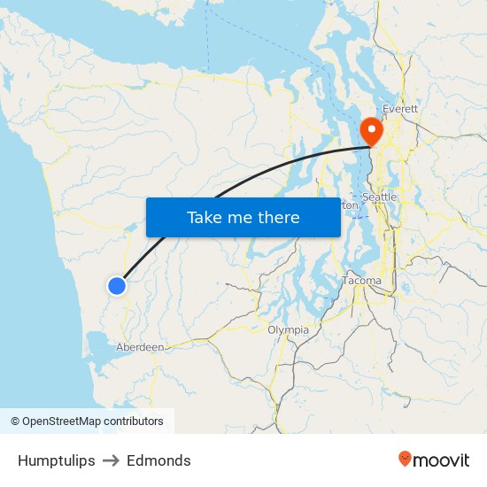 Humptulips to Edmonds map