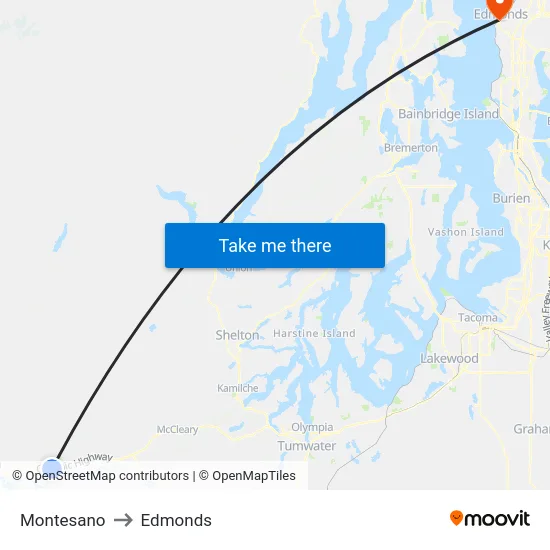 Montesano to Edmonds map