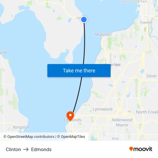 Clinton to Edmonds map