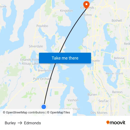 Burley to Edmonds map