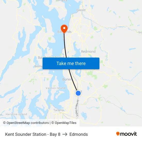 Kent Sounder Station - Bay 8 to Edmonds map