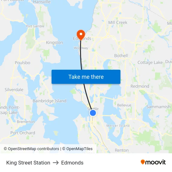 King Street Station to Edmonds map