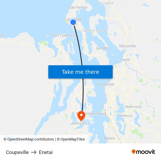 Coupeville to Enetai map