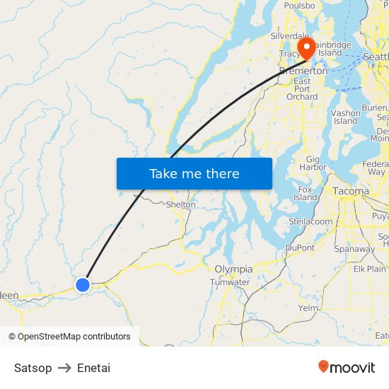 Satsop to Enetai map