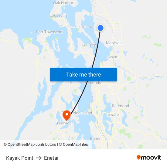 Kayak Point to Enetai map